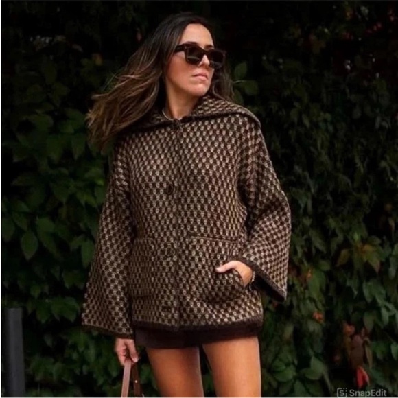 Zara oversized knit coat, mink brown - Picture 15 of 16